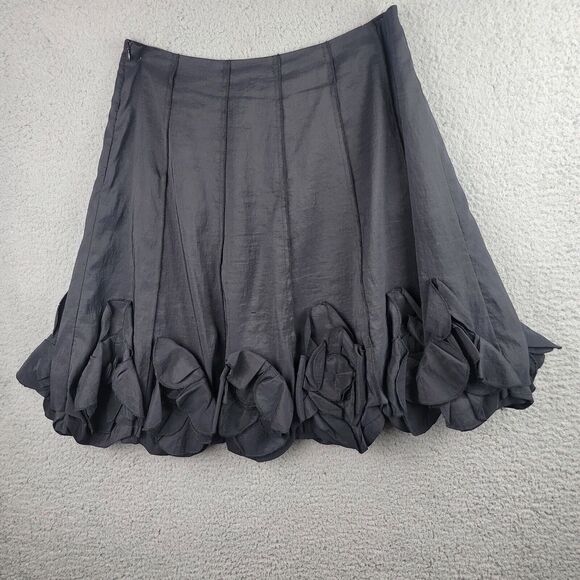 Dzhavael Couture Skirt Womens Size 8-10 Black Flouncy Petals  A-Line Full Flare - Picture 14 of 15